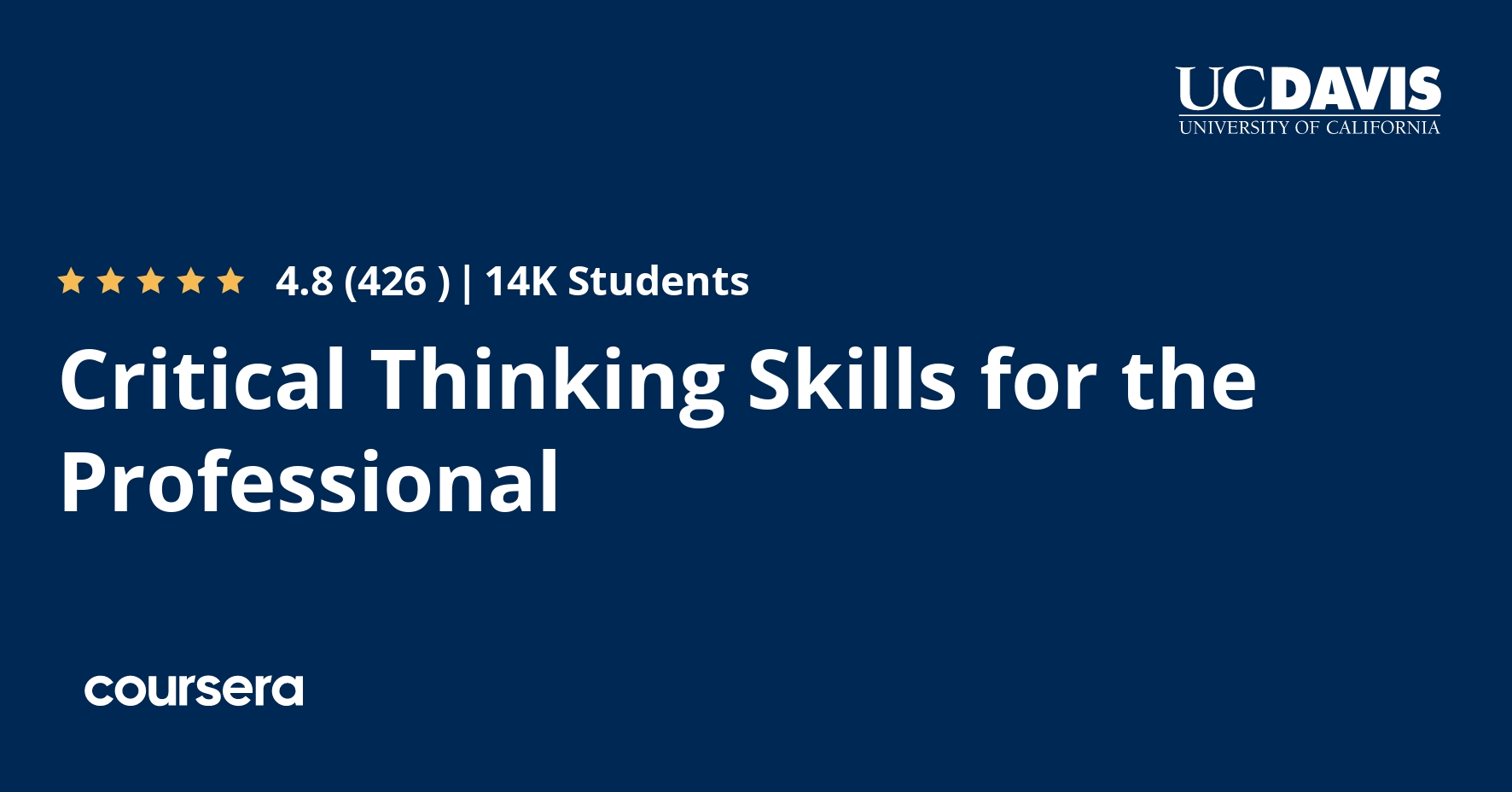 coursera critical thinking skills for the professional