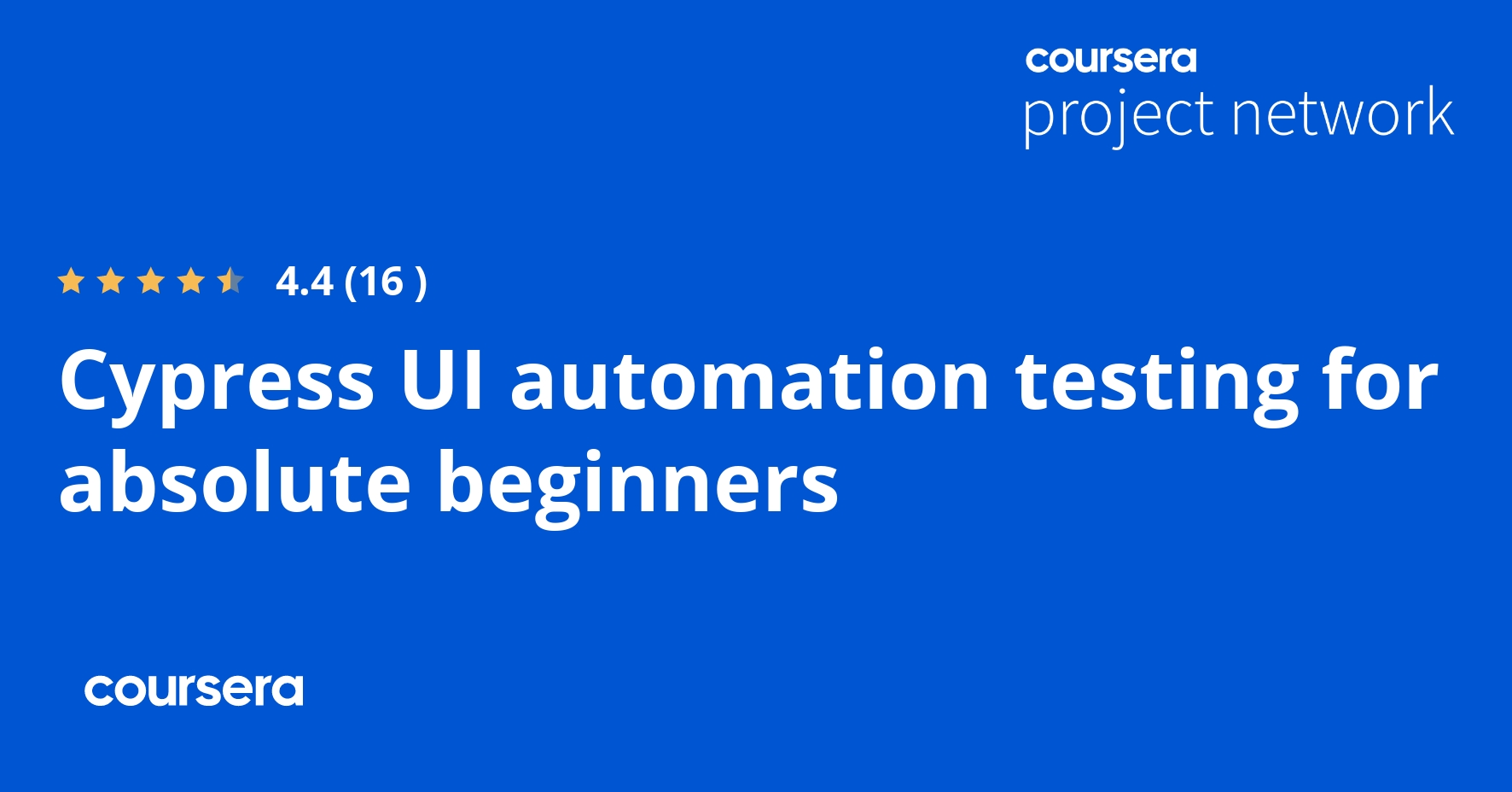 Cypress Ui Automation Testing For Absolute Beginners Coursya