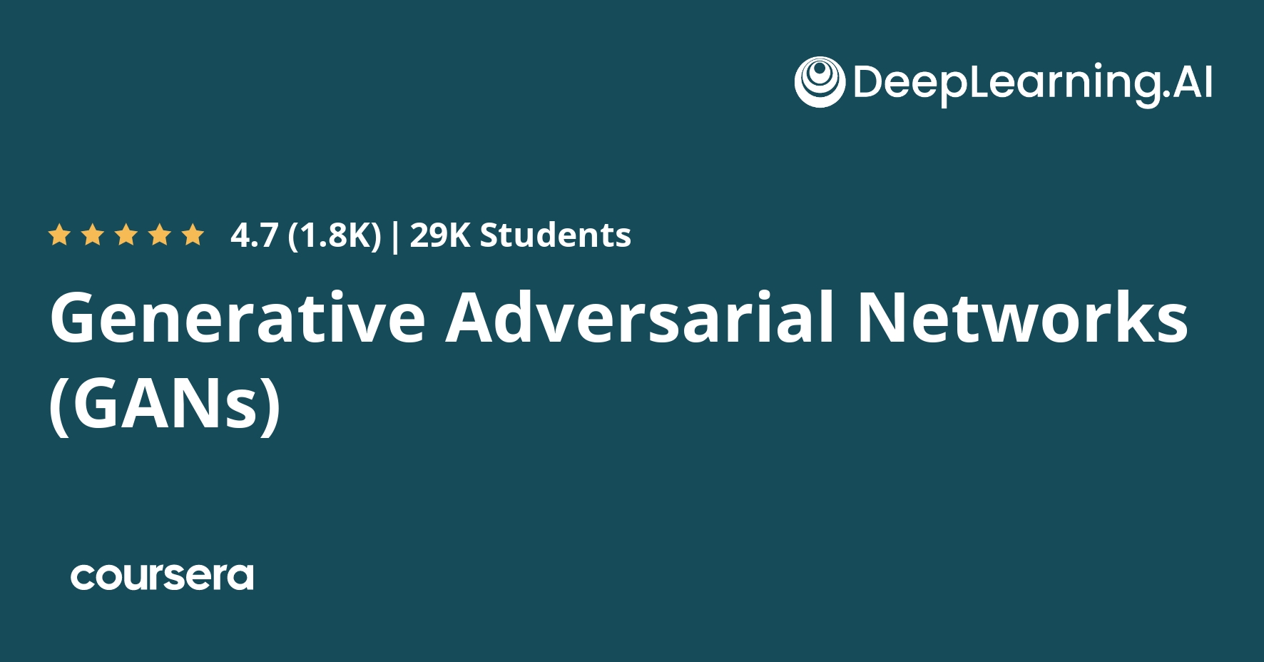 Generative Adversarial Networks (GANs) Specialization - Coursya