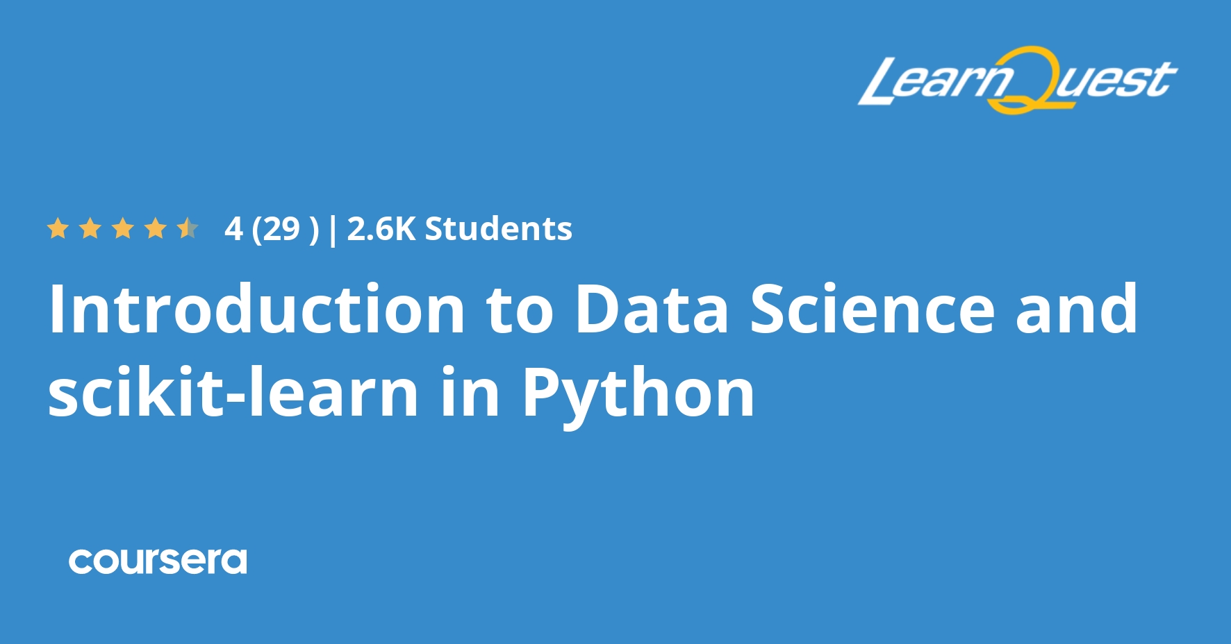 Introduction To Data Science And Scikit-learn In Python - Coursya