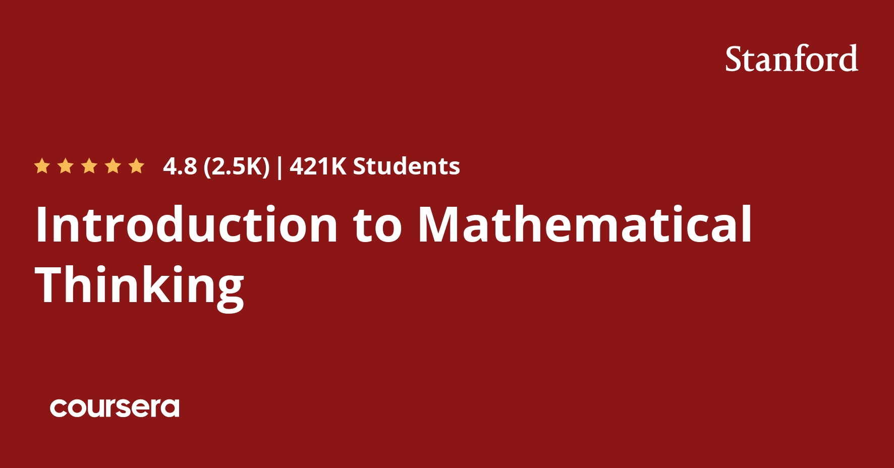 Introduction To Mathematical Thinking - Coursya