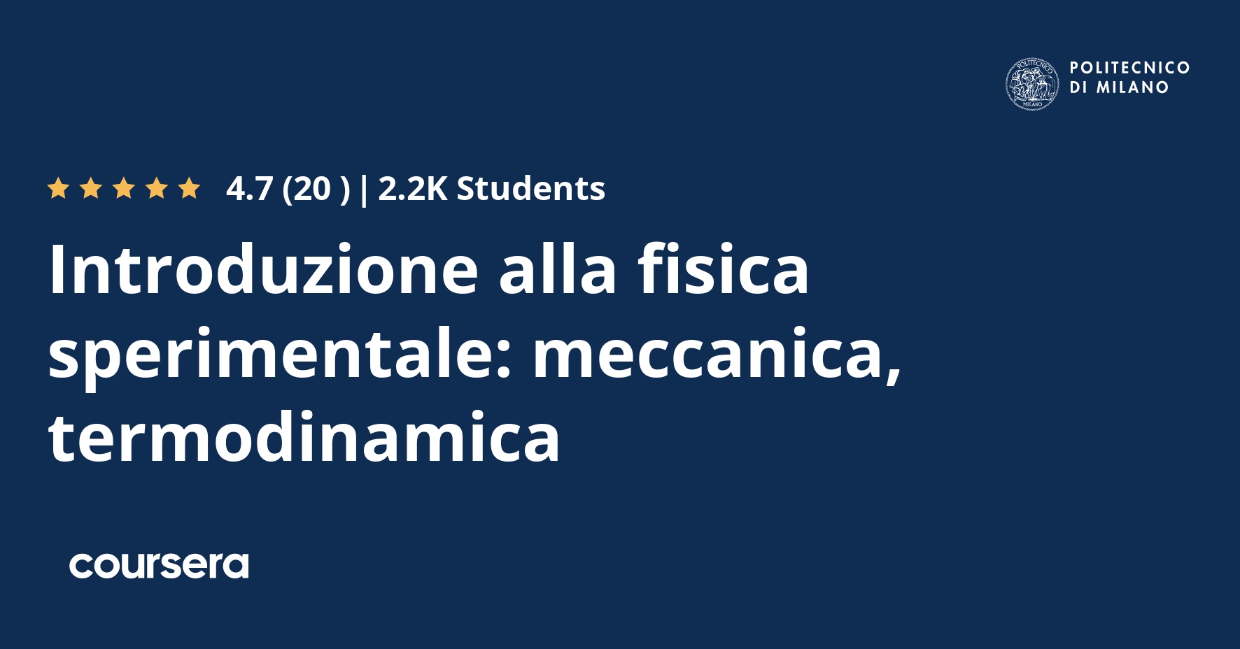 Introduzione alla fisica sperimentale: meccanica, termodinamica