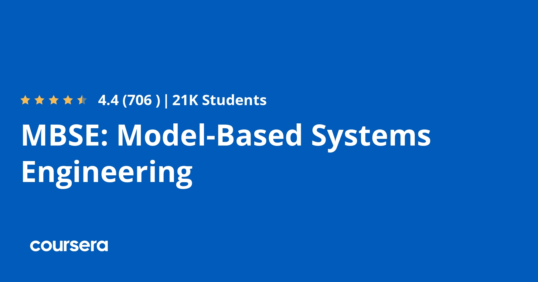 MBSE ModelBased Systems Engineering Coursya