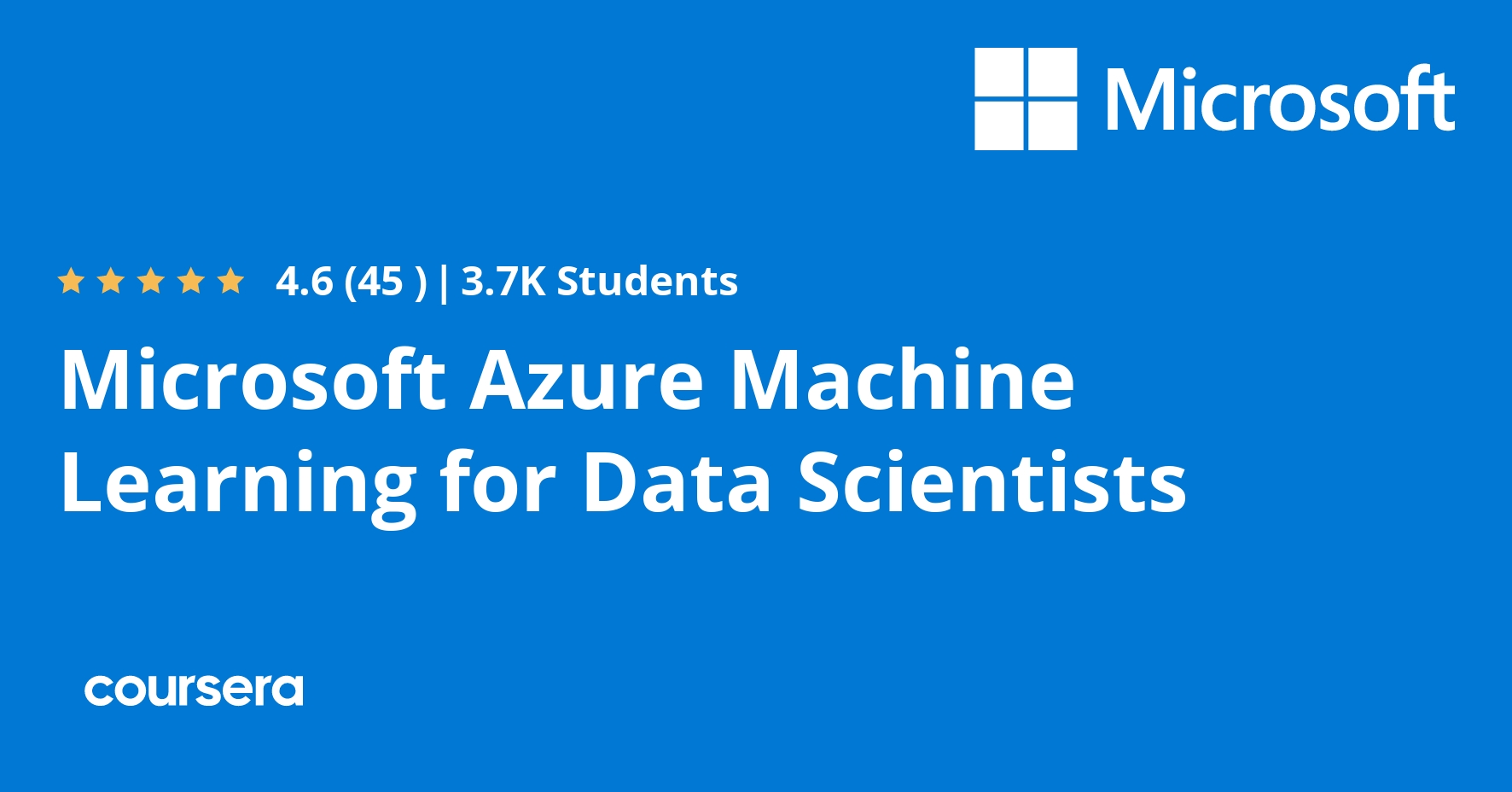 Microsoft Azure Machine Learning for Data Scientists - Coursya