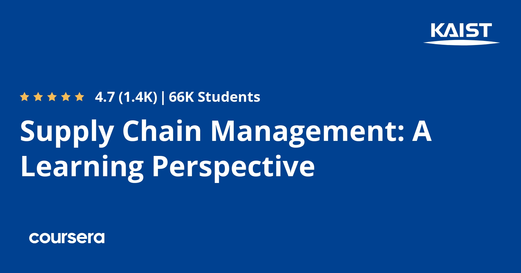 Supply Chain Management: A Learning Perspective - Coursya