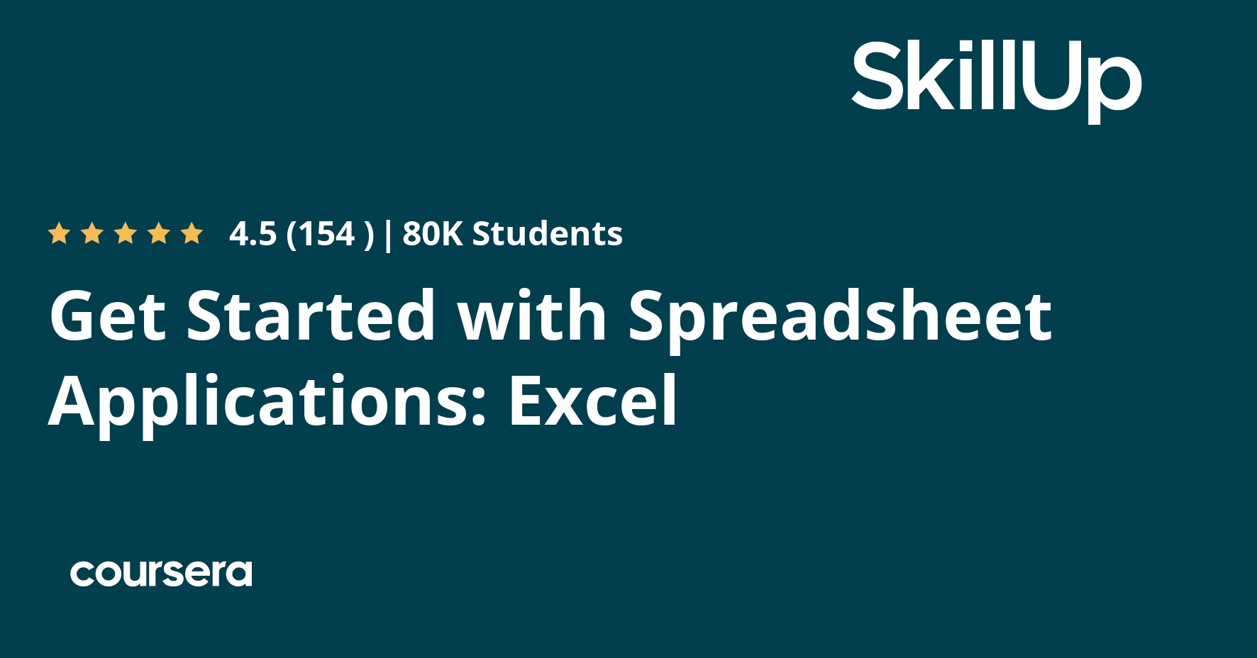 Get Started with Spreadsheet Applications: Excel