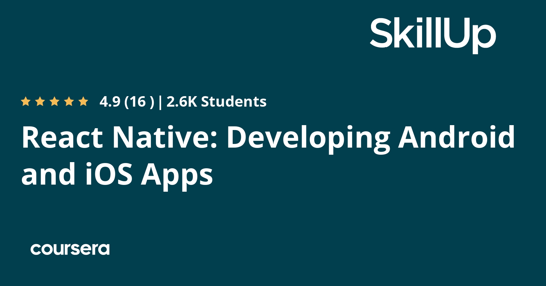 React Native: Developing Android and iOS Apps